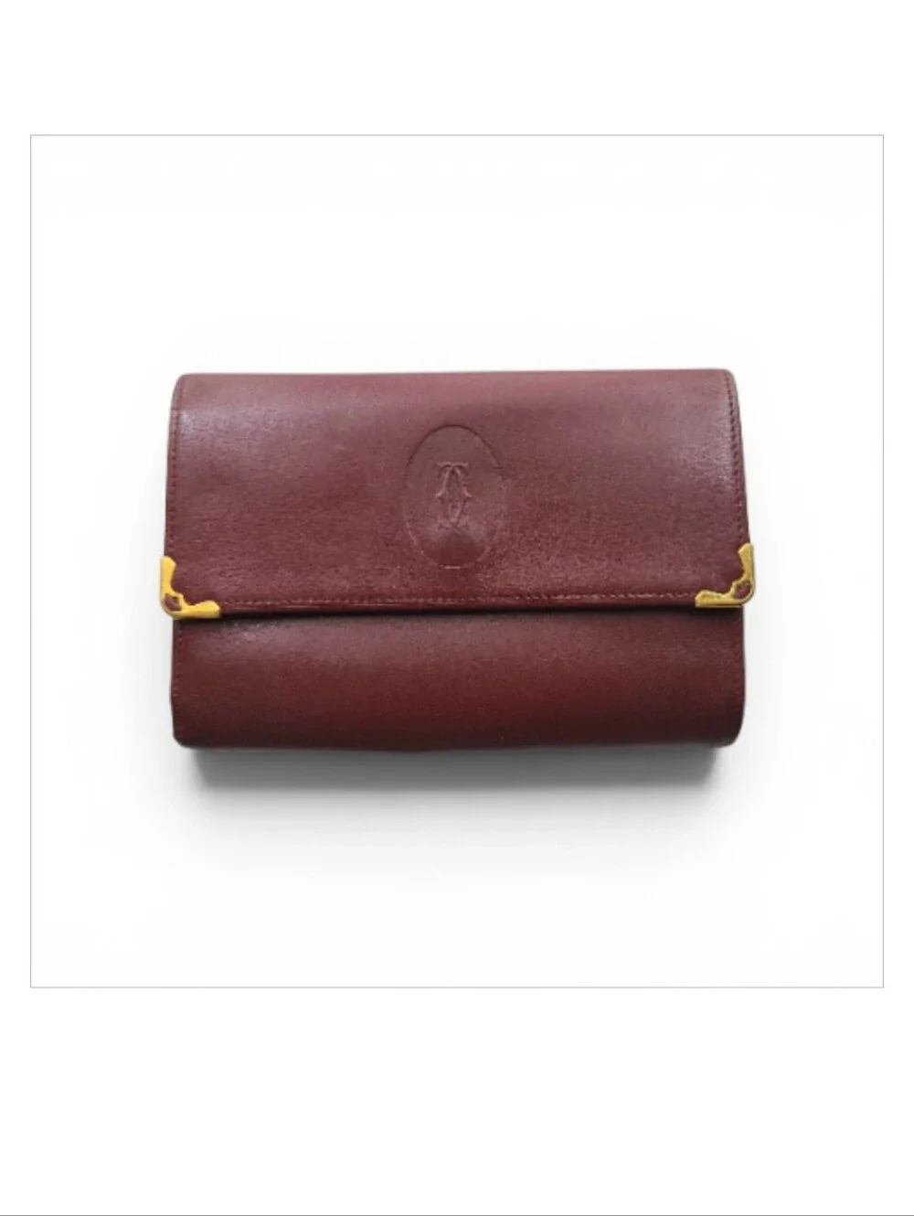 Cartier Vintage Must de Cartier Bordeaux Leather Trifold Wallet